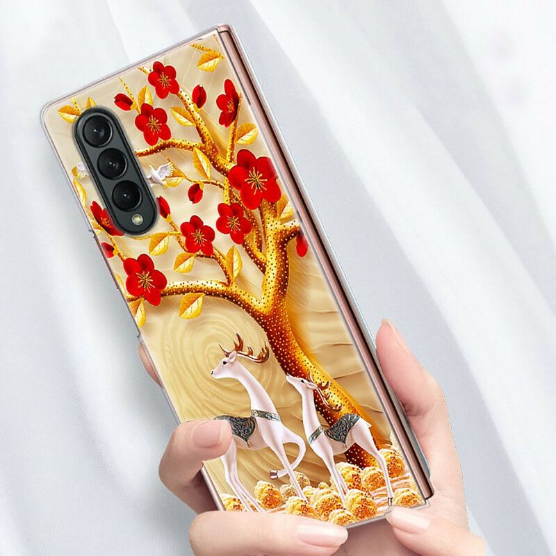 Cover Hoesje Samsung Galaxy Z Fold 3 5g Telefoonhoesje Bloementapijt