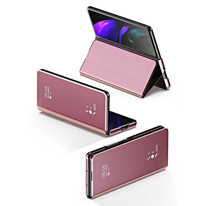 Folio-hoesje Samsung Galaxy Z Fold 3 5g Spiegelkap Bescherming Hoesje