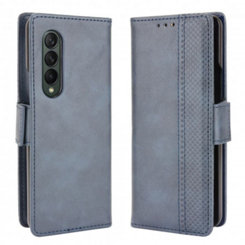 Folio-hoesje Samsung Galaxy Z Fold 3 5g Telefoonhoesje Gestileerd Leereffect