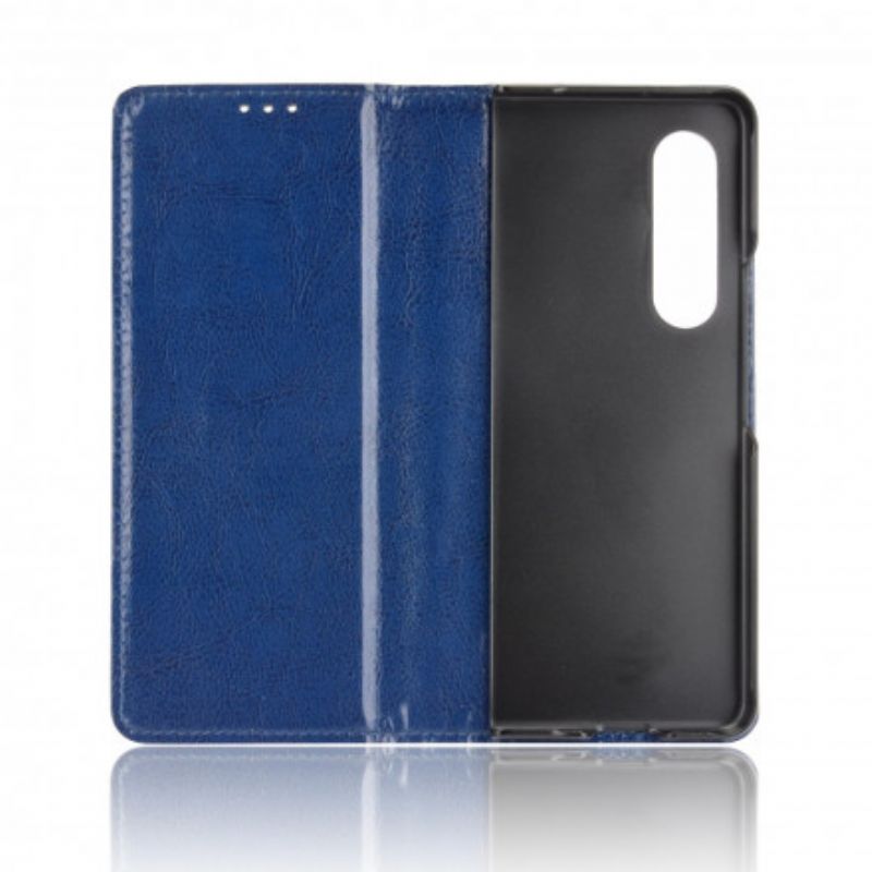 Folio-hoesje Samsung Galaxy Z Fold 3 5g Telefoonhoesje Gestileerd Leereffect