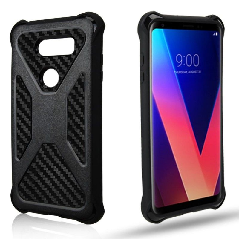 Hoesje voor LG V30 Zwart Ultrabestendige Koolstofvezel