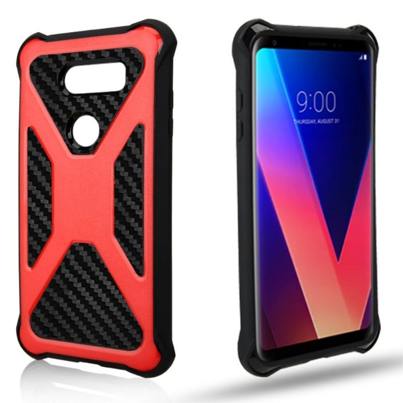 Hoesje voor LG V30 Zwart Ultrabestendige Koolstofvezel