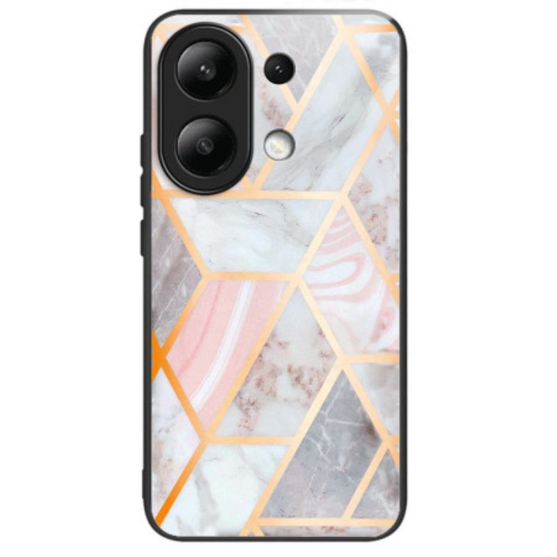 Case Hoesje Xiaomi Redmi Note 13 4g Telefoonhoesje Roze Marmer Gehard Glas