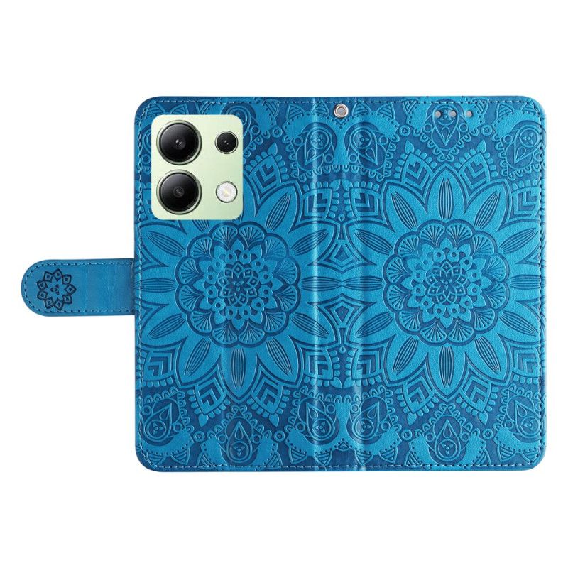 Flip Case Leren Xiaomi Redmi Note 13 4g Bloemenmandala Met Bandje