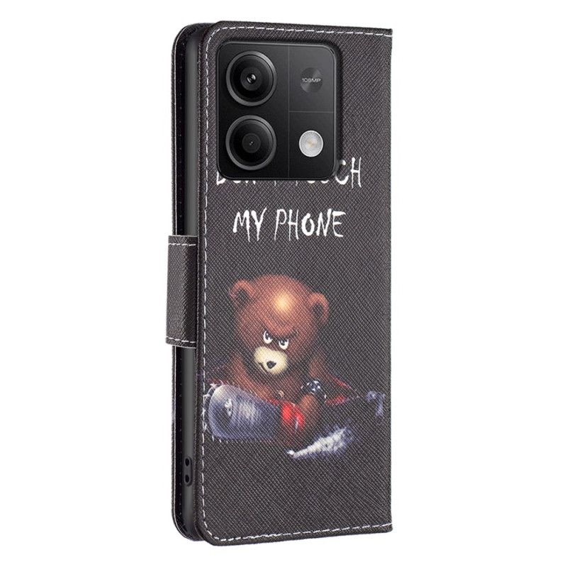 Flip Case Leren Xiaomi Redmi Note 13 4g Gevaarlijke Beer