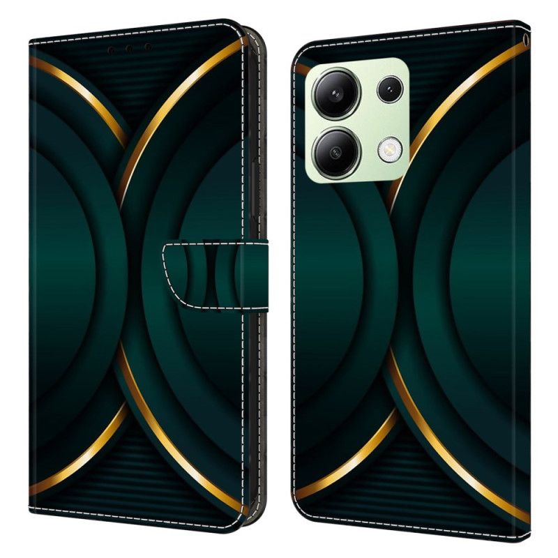 Flip Case Leren Xiaomi Redmi Note 13 4g Gouden Omtrek