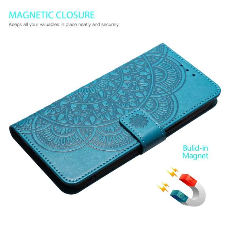 Flip Case Leren Xiaomi Redmi Note 13 4g Mandalaprint Met Riempje