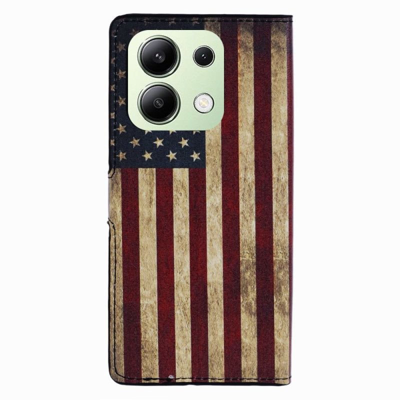 Flip Case Leren Xiaomi Redmi Note 13 4g Vintage Amerikaanse Vlag