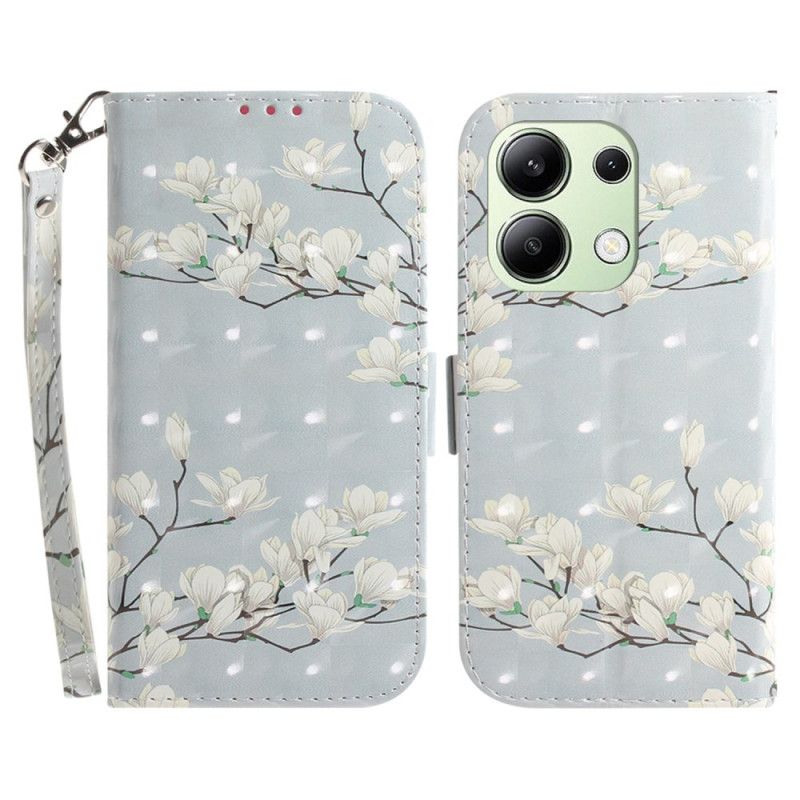 Folio-hoesje Xiaomi Redmi Note 13 4g Gestreepte Magnolia's