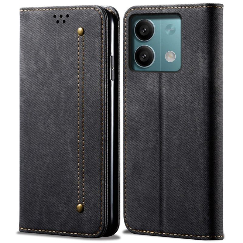 Folio-hoesje Xiaomi Redmi Note 13 4g Telefoonhoesje Jeansstof