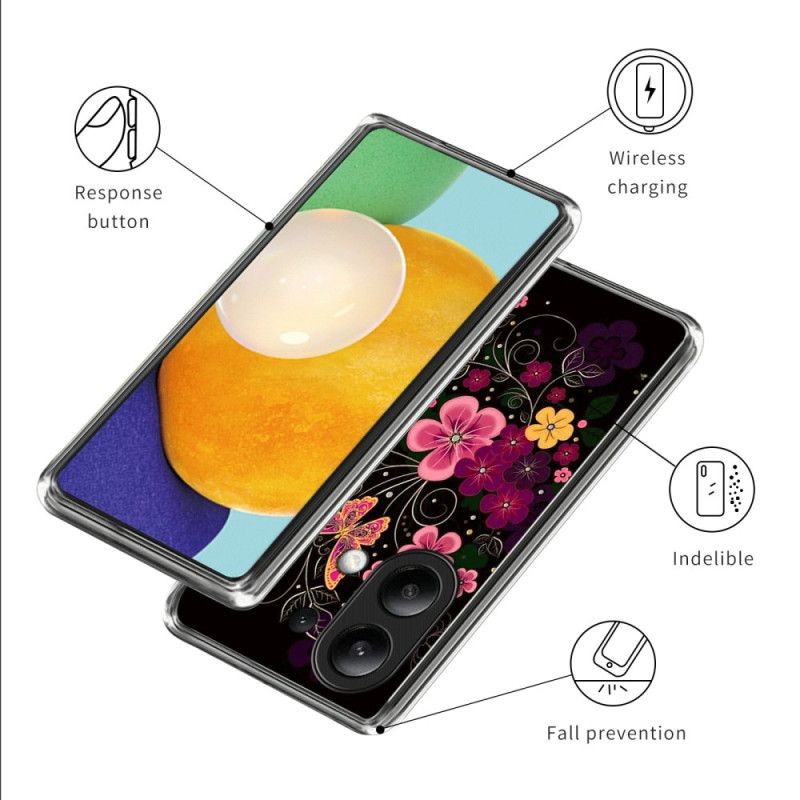 Hoesje Voor Xiaomi Redmi Note 13 4g Bloemen En Vlinders