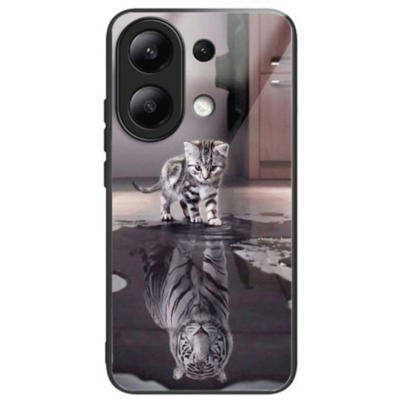 Hoesje Voor Xiaomi Redmi Note 13 4g Kat En Tijger Gehard Glas