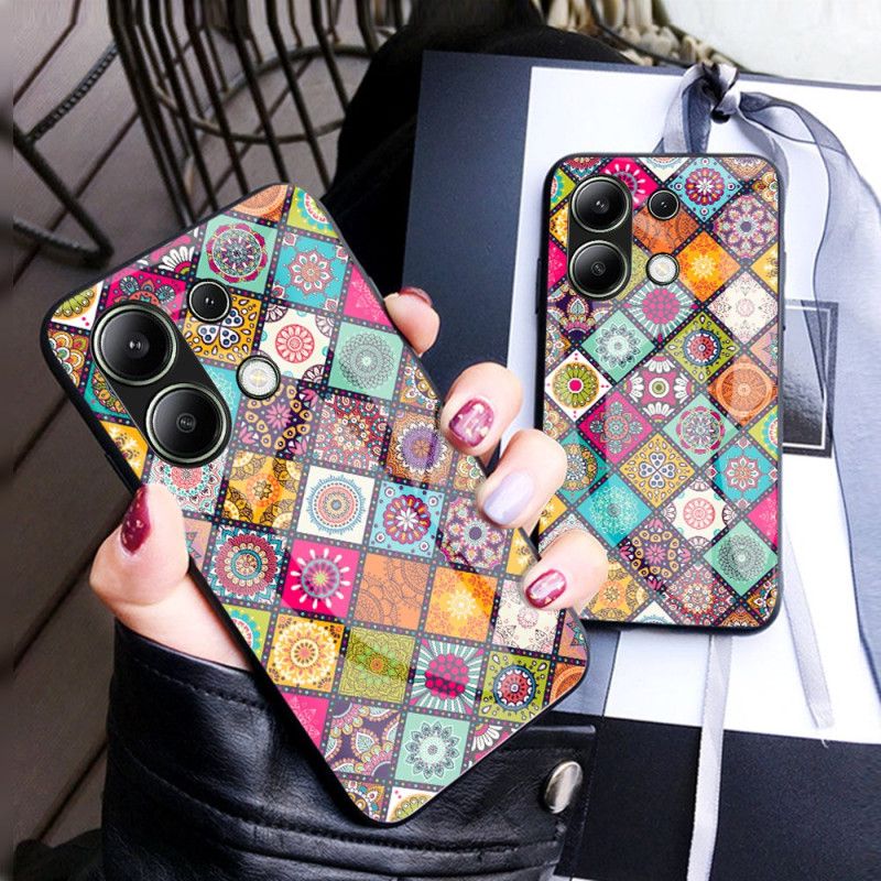 Hoesje Xiaomi Redmi Note 13 4g Patchwork-steunring En Riem