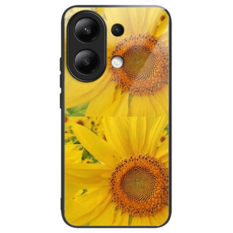 Hoesje Xiaomi Redmi Note 13 4g Zonnebloem Gehard Glas