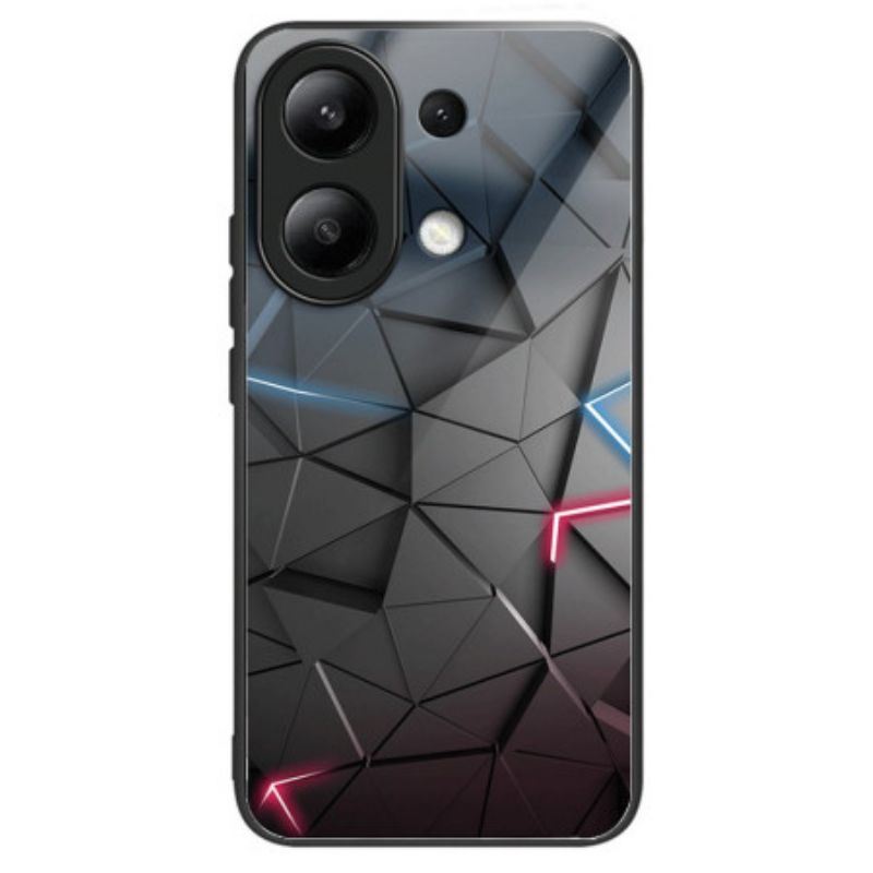 Hoesje Xiaomi Redmi Note 13 4g Zwarte Driehoeken Van Gehard Glas Bescherming Hoesje