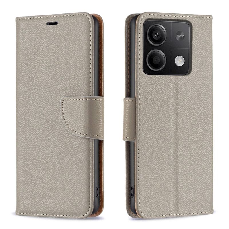 Leren Hoesje Voor Xiaomi Redmi Note 13 4g Litchi Lederen Stijl Met Riem