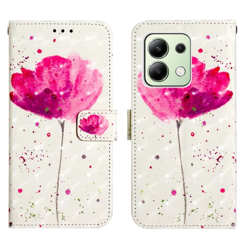 Leren Hoesje Voor Xiaomi Redmi Note 13 4g Papaver