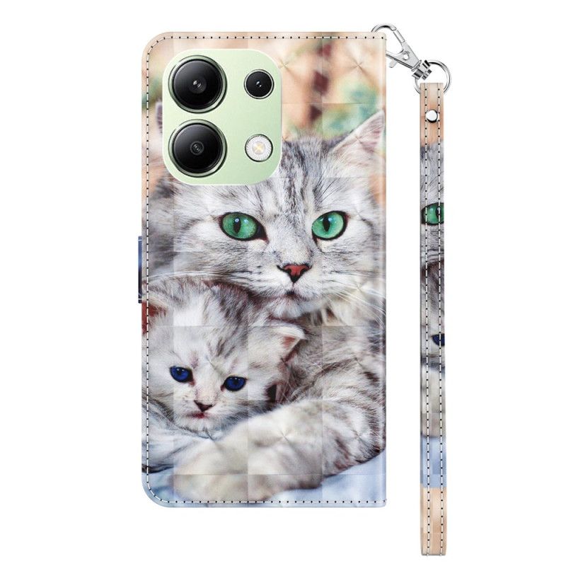 Leren Hoesje Voor Xiaomi Redmi Note 13 4g Twee Stringkatten