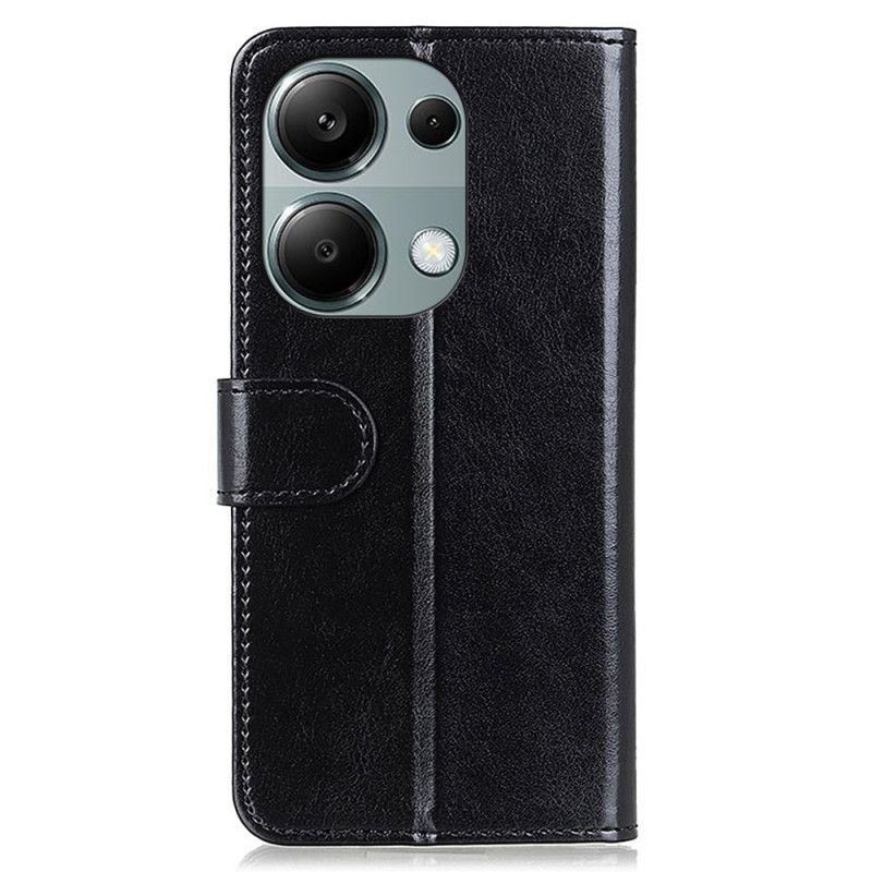 Leren Hoesje Xiaomi Redmi Note 13 4g Imitatie Lakleer Bescherming Hoesje