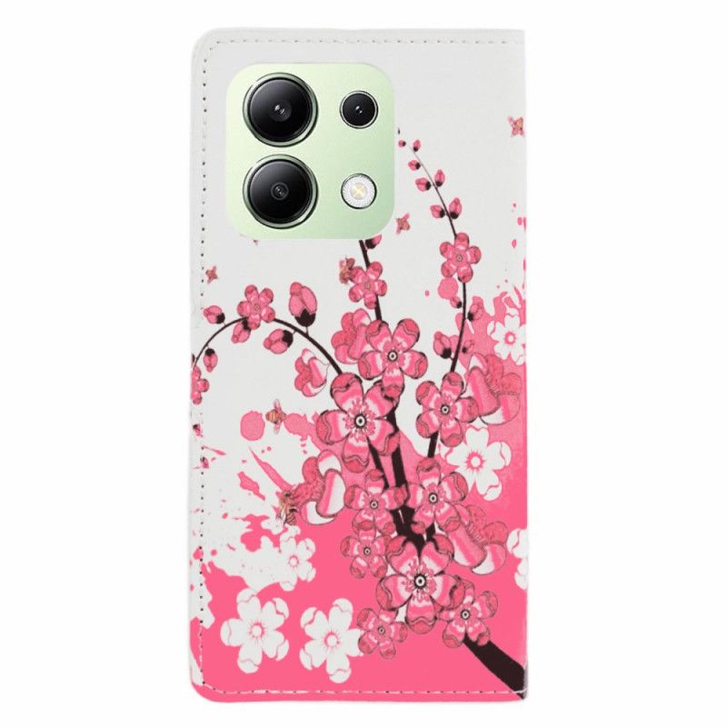 Leren Hoesje Xiaomi Redmi Note 13 4g Pruimenbloesems Bescherming Hoesje