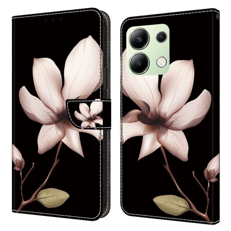 Leren Hoesje Xiaomi Redmi Note 13 4g Roze Bloem Bescherming Hoesje