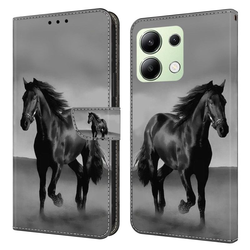 Leren Hoesje Xiaomi Redmi Note 13 4g Zwart Paard