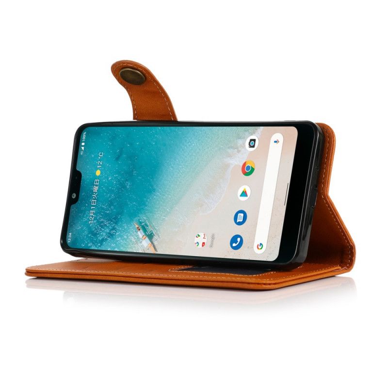 Flip Case Leren Alcatel 3l (2021) / 1s (2021) Magnetische Knop Khazneh