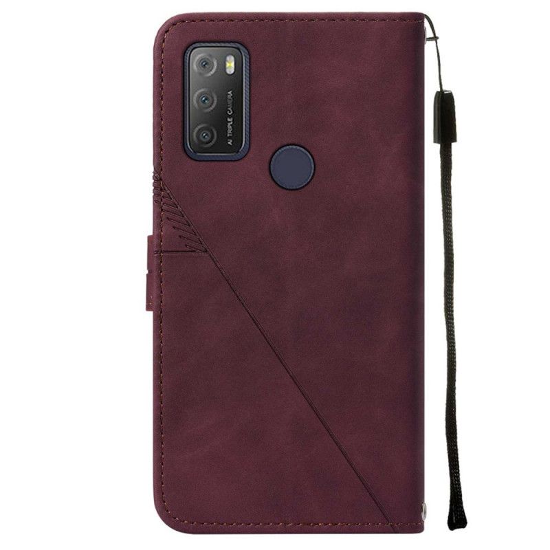 Leren Hoesje Alcatel 3l (2021) / 1s (2021) Piramides Strappy Design