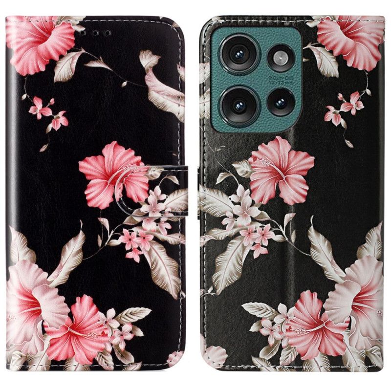 Leren Hoesje Motorola Edge 50 Rododendrons