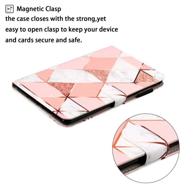 Flip Case Leren Samsung Galaxy Tab S5e Geometrie Marmer