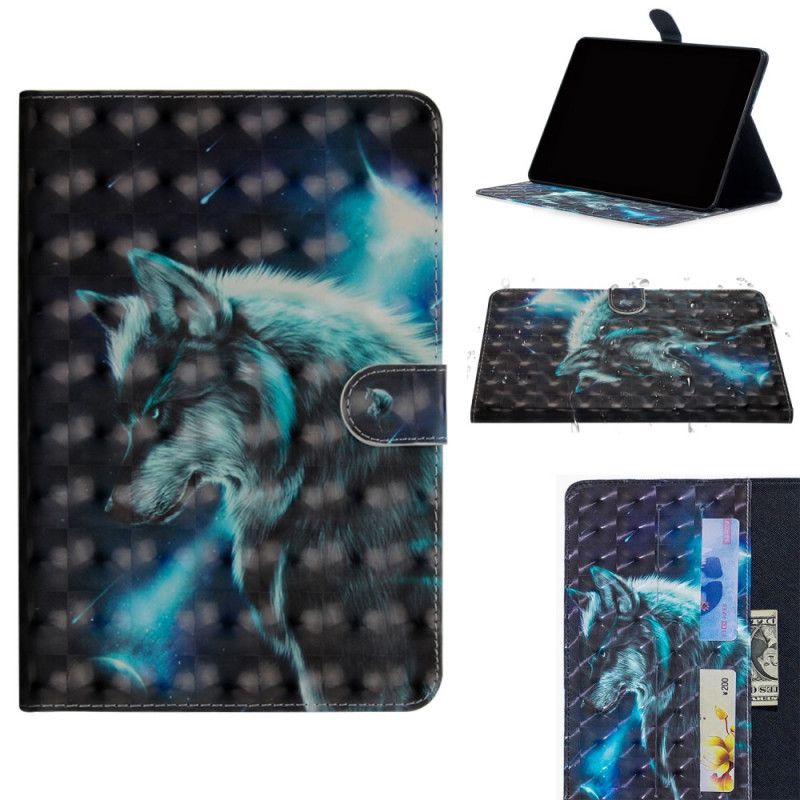 Leren Hoesje Samsung Galaxy Tab S5e Wilde Wolf