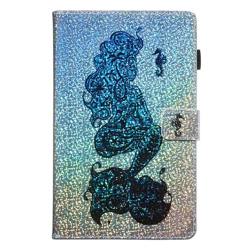 Leren Hoesje Samsung Galaxy Tab S5e Zeemeermin Glitter