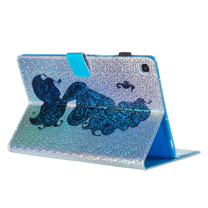 Leren Hoesje Samsung Galaxy Tab S5e Zeemeermin Glitter