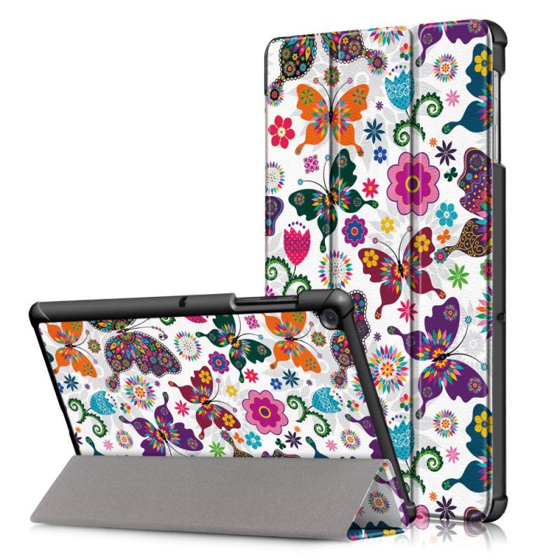 Smart Case Samsung Galaxy Tab S5e Versterkte Vlinders En Bloemen