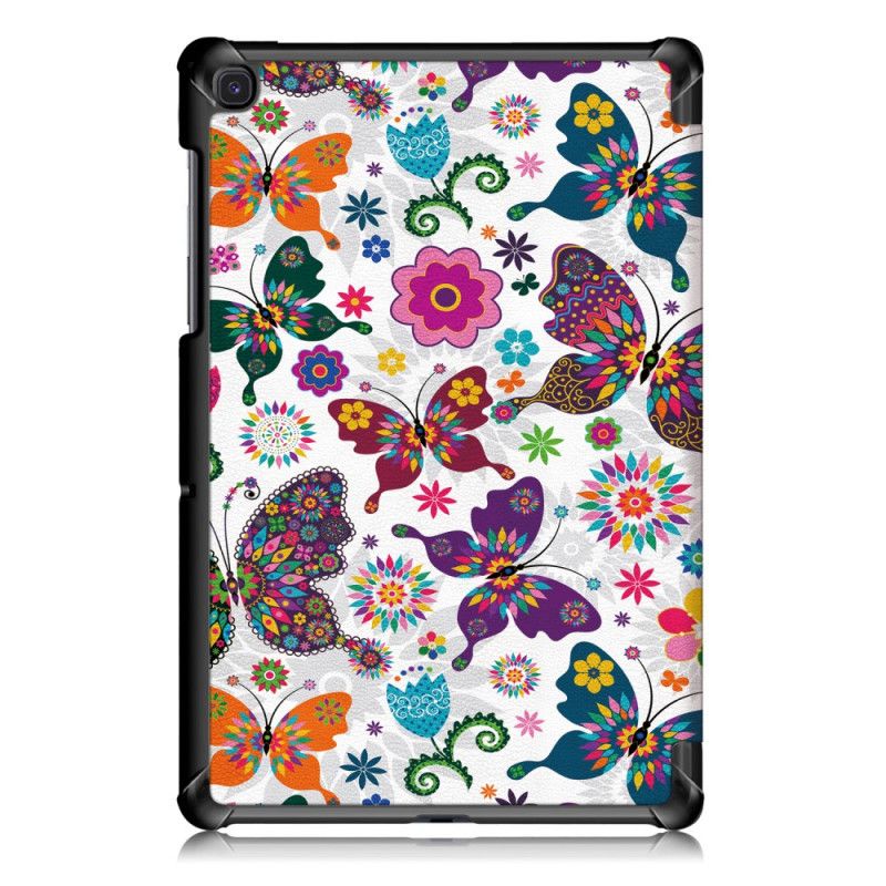 Smart Case Samsung Galaxy Tab S5e Versterkte Vlinders En Bloemen