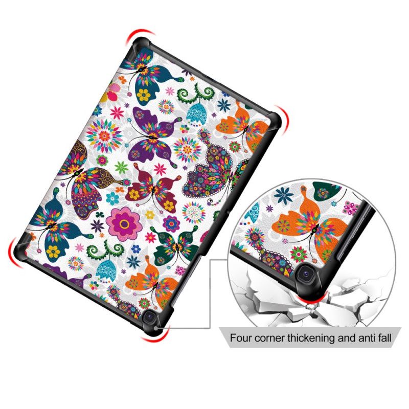 Smart Case Samsung Galaxy Tab S5e Versterkte Vlinders En Bloemen