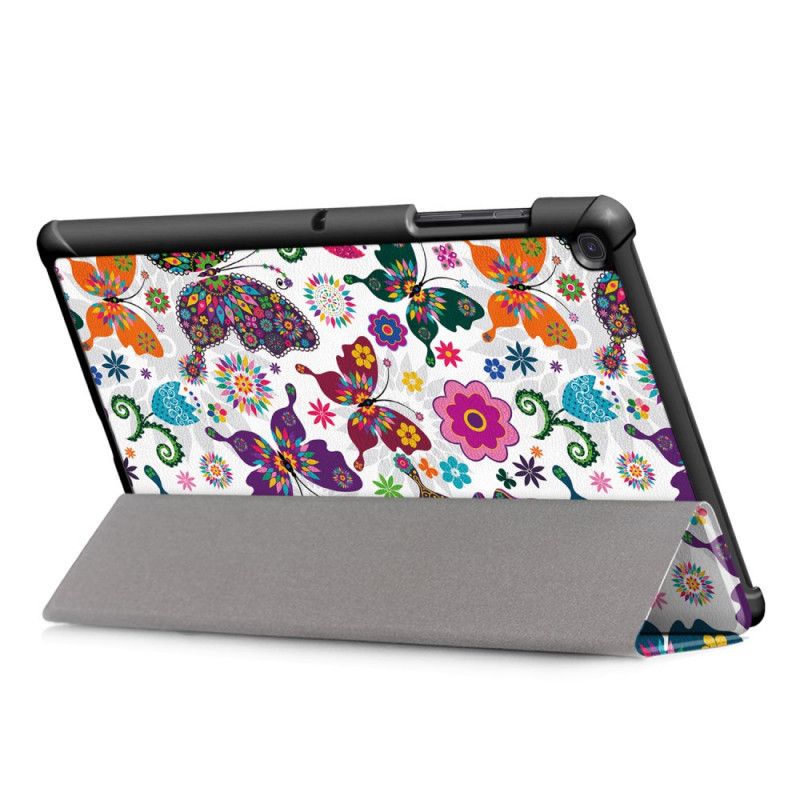 Smart Case Samsung Galaxy Tab S5e Versterkte Vlinders En Bloemen