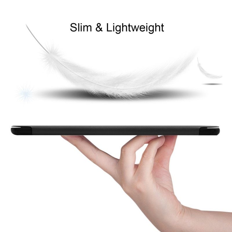 Smart Case Samsung Galaxy Tab S5e Wit Zwart Klassiek Kunstleer