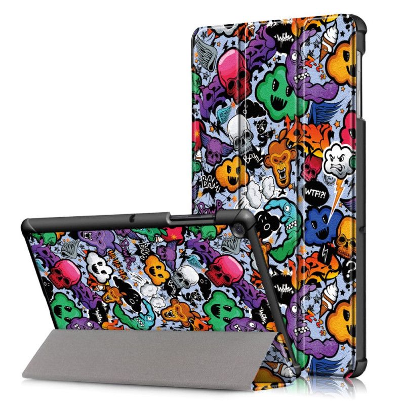 Smartcase Samsung Galaxy Tab S5e Paars Verstevigde Graffiti