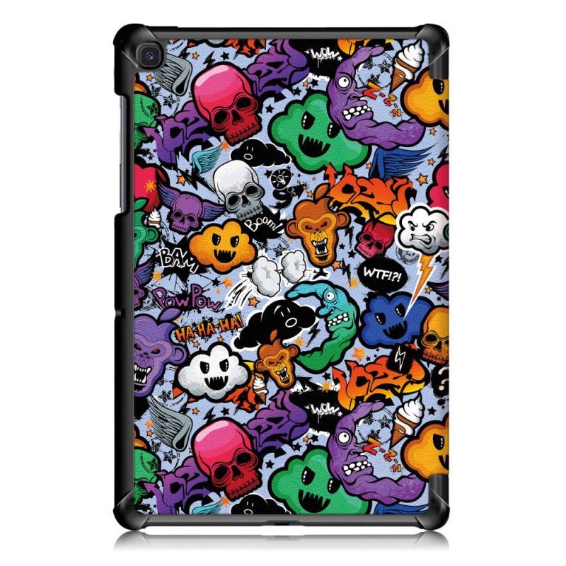 Smartcase Samsung Galaxy Tab S5e Paars Verstevigde Graffiti