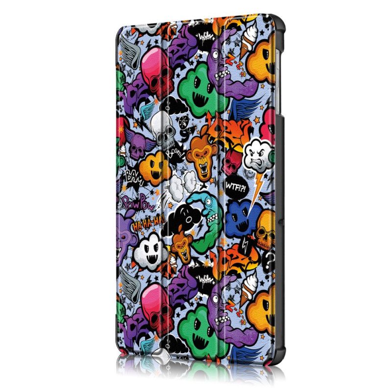 Smartcase Samsung Galaxy Tab S5e Paars Verstevigde Graffiti