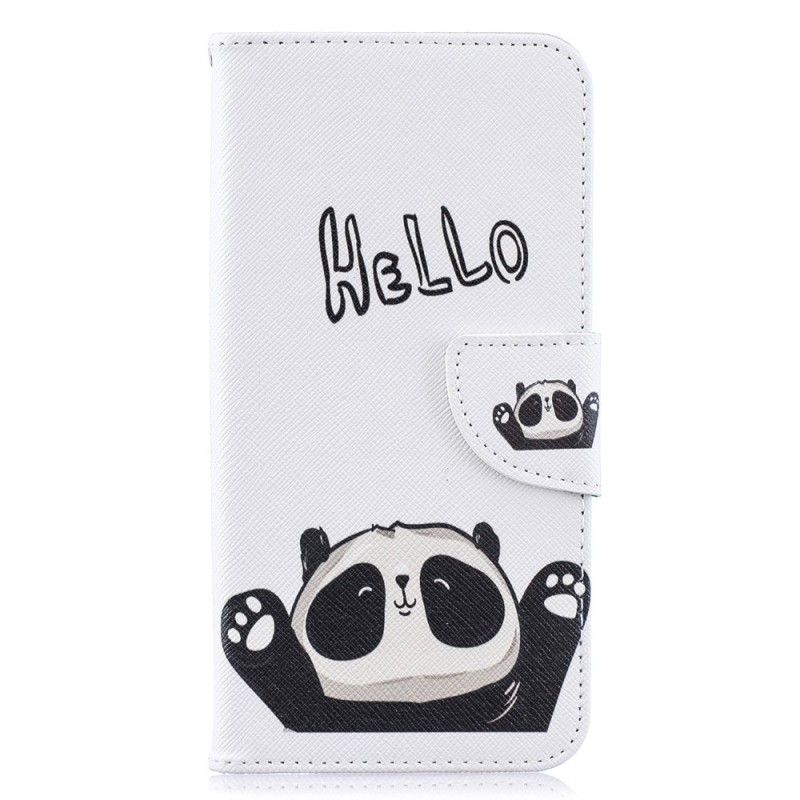 Flip Case Leren Samsung Galaxy A10 Hallo Panda