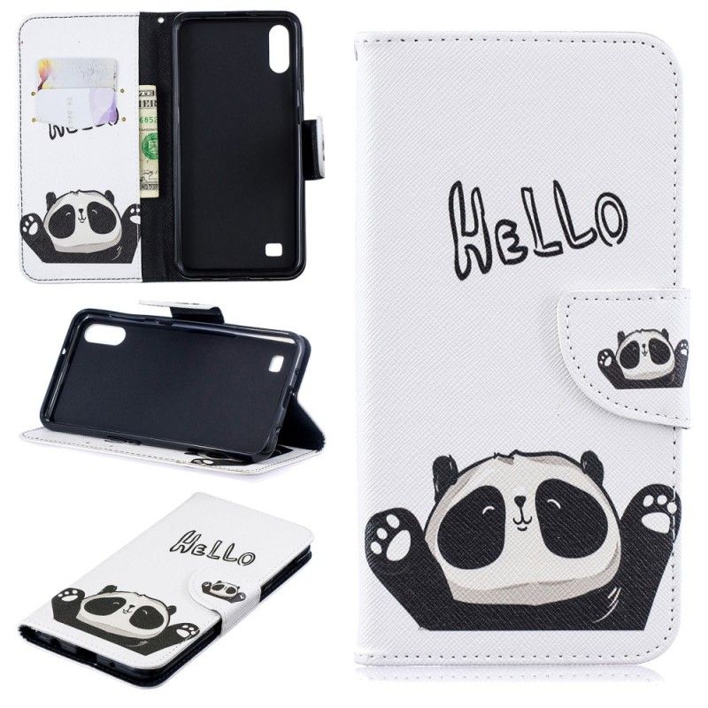 Flip Case Leren Samsung Galaxy A10 Hallo Panda