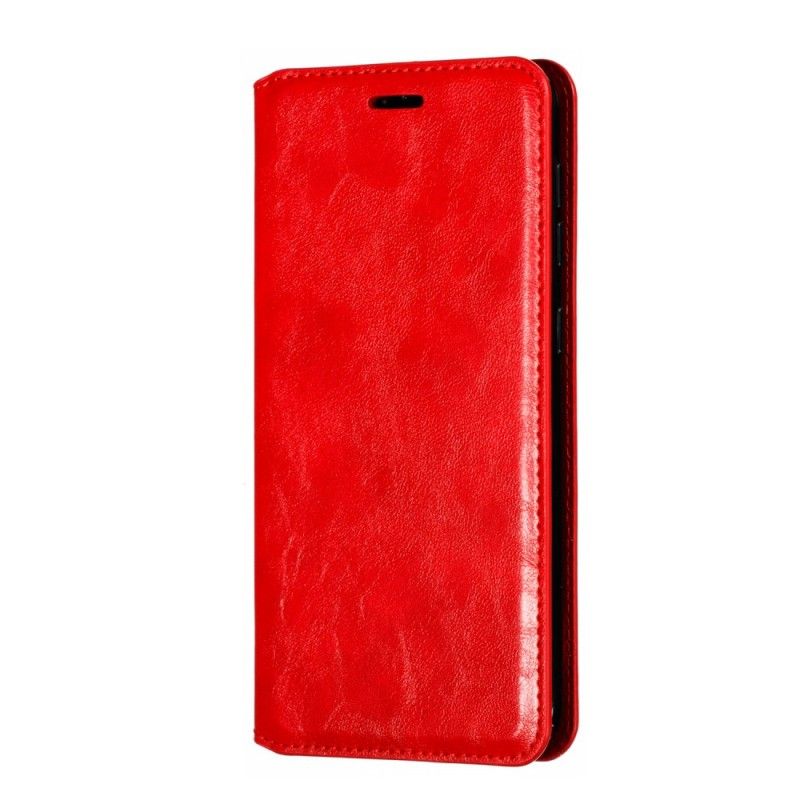 Folio-hoesje voor Samsung Galaxy A10 Donkerblauw Rood Elegante Lederen Stijl Met Riem