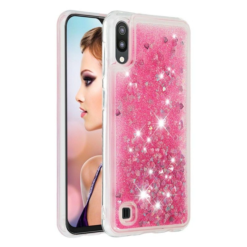 Hoesje Samsung Galaxy A10 Donkerblauw Magenta Ik Ben Glitter