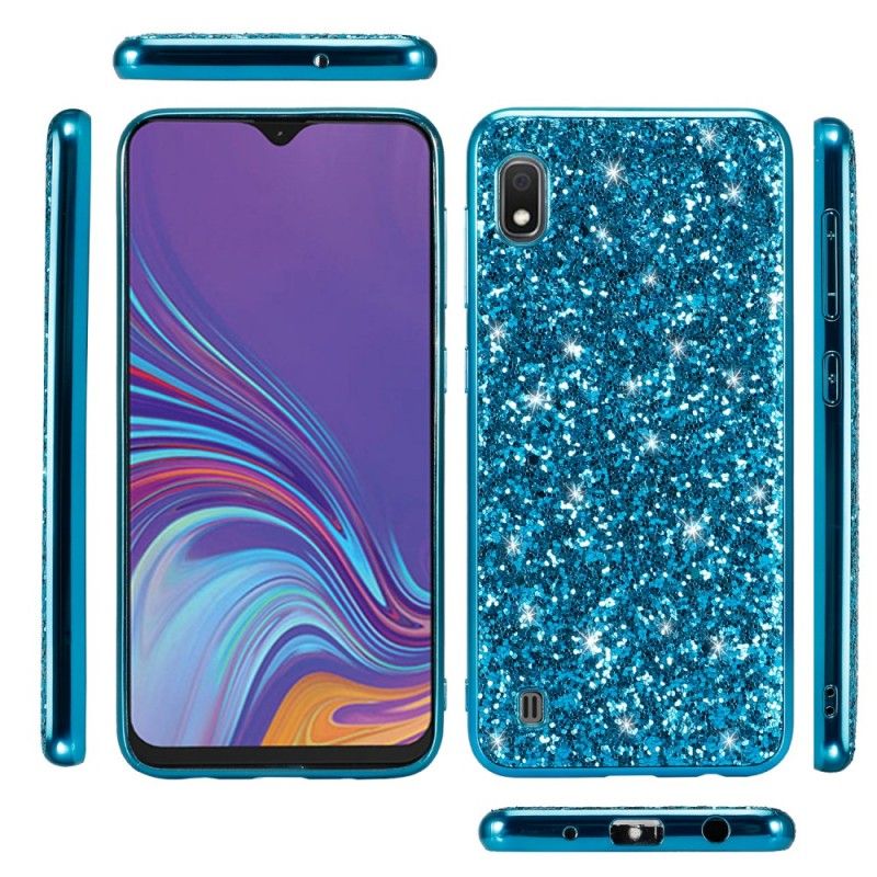 Hoesje Samsung Galaxy A10 Rood Zwart Premium Glitter