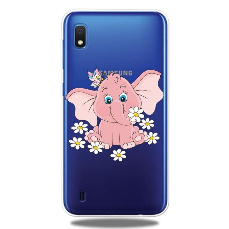 Hoesje Samsung Galaxy A10 Transparant Roze Olifant