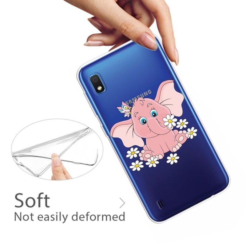 Hoesje Samsung Galaxy A10 Transparant Roze Olifant