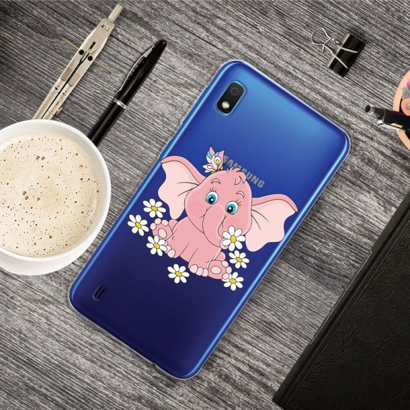 Hoesje Samsung Galaxy A10 Transparant Roze Olifant