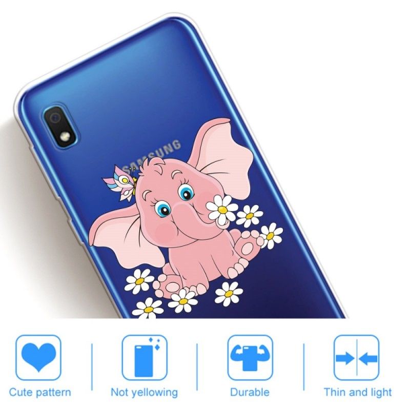 Hoesje Samsung Galaxy A10 Transparant Roze Olifant